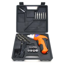 電動ドライバー セット 42パーツ 小型 充電式 工具セット DIY 家庭用 ケース付き LEDライト付き コードレスタイプ マグネット式 初心者セット