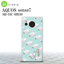 sense7 sense7 スマホケース 背面ケース ハードケース 花柄 バラ ドット 水色 +アルファベット 2022年 11月発売 nk-sens7-261i