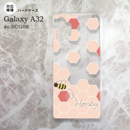 SCG08 Galaxy A32 ケース ハードケース ハニー クリア 赤 nk-a32-1686