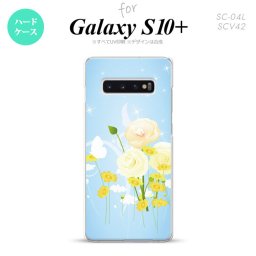 SC-04L SCV42 Galaxy S10+ スマホケース ハードケース 花柄 ミックス D 青 メンズ レディース nk-s10p-284
