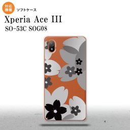 SO-53C SOG08 ワイモバイル Xperia Ace III スマホケース 背面ケースソフトケース 花柄 サクラ B 黒 2022年 6月発売 nk-so53c-tp055