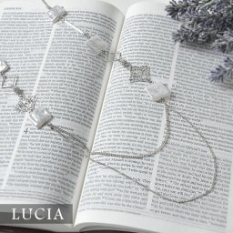 【LUCIA ルチア】スクエア パール ネックレス (9821)レディース アクセサリー ネックレス 真珠 2連 二連 ナチュラル ギフト プレゼント 誕生日 記念日 母の日 20代 30代 40代 50代 60代 クリスマス ギフト プレゼント