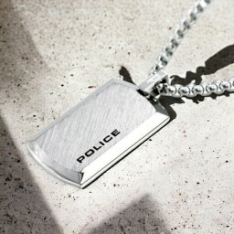 ポリス ブランド ネックレス ペンダント メンズ チェーン プレート シルバー ステンレス 名入れ可能 25988PSS01 男性用 おしゃれ プレゼント ギフト