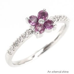 指輪 クローバー アメジスト 2月誕生石 ダイヤモンド プラチナ900 ダイヤ 0.1ct リング pt900 エタニティリング ピンキーリング ファランジリング レディース ジュエリー アクセサリー プレゼント ギフト 人気 おすすめ 送料無料