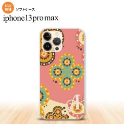 iPhone13ProMax iPhone13 Pro Max ケース ソフトケース エスニック 花柄 ピンク ベージュ +アルファベット iPhone13 プロ マックス 6.7インチ おしゃれ かわいい メンズ レディース キッズ デザインたくさん nk-i13pm-tp1582i