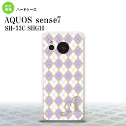 sense7 sense7 スマホケース 背面ケース ハードケース アーガイル 紫 青 +アルファベット 2022年 11月発売 nk-sens7-1409i