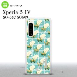 Xperia 5 IV Xperia5 IV スマホケース 背面ケース ハードケース 花柄 バラ チェック 青 +アルファベット 2022年 10月発売 nk-xp54-254i