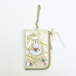 ミッフィー miffy キーパスポーチ アイボリー ドリーミーシリーズ 定期入れ