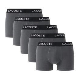 ラコステ LACOSTE 下着 ボクサーパンツ トランク ストレッチ 5枚セット ロゴ お買い得 パック 前閉じ 5H1292 XB4 メンズ グレー  綿 コットン