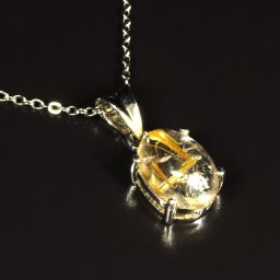 【高級ルチル】 高級感あふれる天然石ブレスレット［抜群の透明感と金針の色合い］一点物 ゴールドタイチンルチル ペンダント ネックレス チェーン付 お守り 特別な 京海堂 TPT1 還暦祝い 長寿祝い パワーストーン