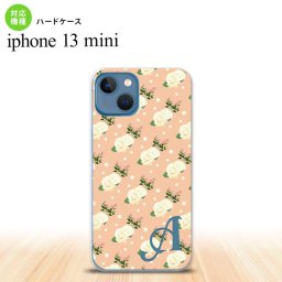 iPhone13mini iPhone13 mini ケース ハードケース 花柄 バラ ドット ライトサーモン +アルファベット  nk-i13m-245i
