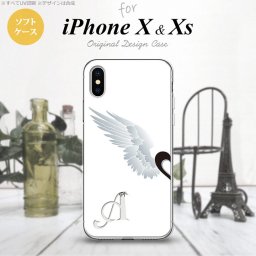 【iPhoneX】【スマホケース/スマホカバー】【アイフォンX】iPhoneX スマホケース ケース アイフォンX イニシャル 翼(ペア) 白(左) nk-ipx-tp788ini【メール便送料無料】