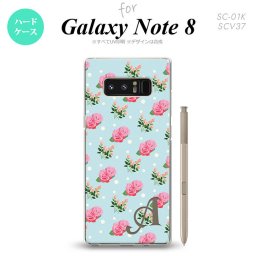 【SC01K】【スマホケース/スマホカバー】【ギャラクシー ノート8】SC01K スマホケース Galaxy Note8 ケース ギャラクシー ノート8 イニシャル 花柄・バラ 水色 nk-sc01k-241ini【メール便送料無料】