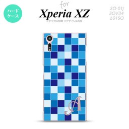 【SO01J】【スマホケース/スマホカバー】【エクスペリア XZ 】SO01J スマホケース XPERIA XZ ケース エクスペリア XZ  イニシャル スクエア 青 nk-so01j-1020ini【メール便送料無料】