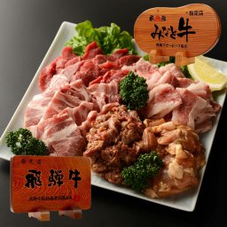 送料無料 焼き肉セット 黒毛和牛 3-5人前 1kg バーベキュー BBQ 焼肉セット 飛騨牛 カルビ 赤身 ロース 鶏肉 有限会社丸福商店 岐阜県