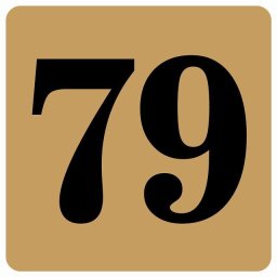 番号シール ナンバー シール 27x27cm ライトブラウン 数字 79 案内板 野球 スポーツ 道具 イベント会場 会議室 部屋番号 店舗 レストラン 飲食店 ショップ ストア 席番号 テーブル