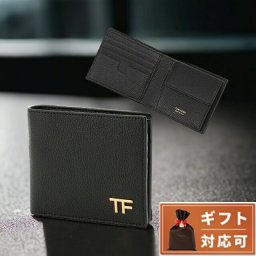 トムフォード ブランド 二つ折り財布 メンズ TOM FORD YT278 LCL158G 1N001 小銭入れ付 ブラック ウォレット おしゃれ ギフト プレゼント 実用的