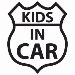 KIDS IN CAR ステッカー ホワイトブラック ルート66 カーステッカー シール sticker 安全対策 あおり運転 かっこいい おしゃれ かわいい 車ステッカー ステッカー 車 サインステッカー ドライブ 防水 屋外 屋内 カーサイン
