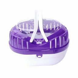 組立発送 プチキャリー パープル 超小型犬 子犬 子猫 小動物 鳥用キャリー 耐荷重3kgまで