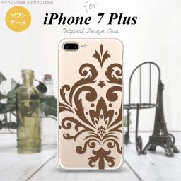 【iPhone7plus】【スマホケース/スマホカバー】【アイフォン7plus】iPhone7plus スマホケース カバー アイフォン7plus ソフトケース ダマスク柄大B 茶 nk-i7plus-tp1036【メール便送料無料】