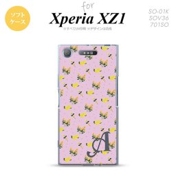 【SO01K】【スマホケース/スマホカバー】【エクスペリア XZ1】SO01K スマホケース Xperia XZ1 ケース エクスペリア XZ1 イニシャル 花柄・バラ（F） ピンク nk-so01k-tp252ini【メール便送料無料】