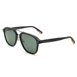 ゼニア ZEGNA サングラス アイウェア ノーズパッド UVカット EZ0159-D/S 01R 59 ウェリントン型 メンズ レディース ユニセックス マットブラック+ガンメタル+グリーン