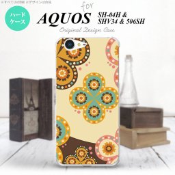 【506SH】【スマホケース/スマホカバー】【アクオス Xx3】506SH スマホケース AQUOS Xx3 506SH カバー アクオス Xx3 エスニック花柄 ベージュ×茶 nk-506sh-1583【メール便送料無料】