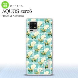 SHG04 SHG04 ZERO6 AQUOS zero6 スマホケース ハードケース 花柄 バラ チェック 青 +アルファベット メンズ レディース nk-zero6-254i