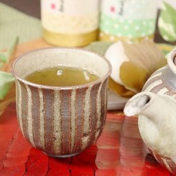 信楽焼 コップ 湯呑み 陶器 萌黄ストライプ湯呑み w316-04