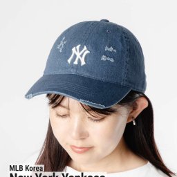 エムエルビーコリア MLB Korea DAMAGE WASHING UNSTRUCTURED BALL CAP ダメージウォッシュ アンストラクチャード ボールキャップ 3ACPVV34N キャップ ベースボールキャップ ユニセックス 帽子 ニューヨーク ヤンキース New York Yankees