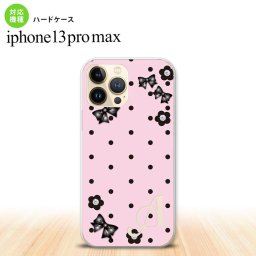 iPhone13ProMax iPhone13 Pro Max ケース ハードケース 花柄 ドット リボン ピンク +アルファベット iPhone13 プロ マックス 6.7インチ おしゃれ かわいい メンズ レディース キッズ デザインたくさん nk-i13pm-351i
