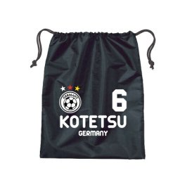 「ドイツ」巾着タイプナイロンバッグ、番号＆名入れシューズバッグ 靴入れ シューズケース くつ袋 上履き入れ 巾着袋、ワールドサッカー、フットボール、スパイク入れ、サポーターグッズ お好きな名前入れれます！卒団記念品