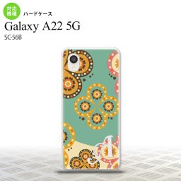 SC-56B Galaxy A22 スマホケース ハードケース エスニック 花柄 緑 ベージュ +アルファベット メンズ レディース nk-a22-1581i