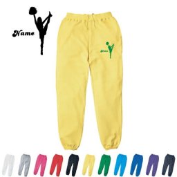 チアガール1/名入れスウェットパンツ スポーツシルエット名入れ ジャージ スウェット 部活 卒団記念品 チームウェア お揃い 記念 クラブ チアダンス、チアリーディング カジュアル おうち 部屋着 らくちん イージーパンツ セットアップ
