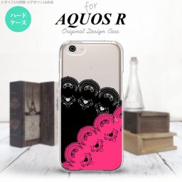 【SH03J】【スマホケース/スマホカバー】【アクオス R】SH03J スマホケース AQUOS R SH-03J カバー アクオス R レース(B) 黒×ピンク nk-sh03j-728【メール便送料無料】