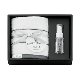 JAMES MARTIN タオルギフトセット  ハンドタオル×1、フレッシュサニタイザー（アルコール製剤）携帯用アトマイザー30ml
