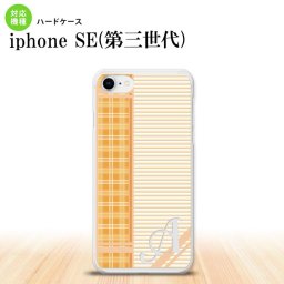 iPhoneSE 3 iPhoneSE 3 スマホケース ハードケース チェック ボーダー オレンジ +アルファベット メンズ レディース nk-ise3-1602i