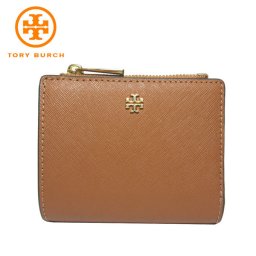 トリーバーチ アウトレット TORY BURCH 財布 52902-1018-202 レザー EMERSON MINI / WALLET ミニ 二つ折り財布 TIGER'SEYE/202(ブラウン系)【レディース】