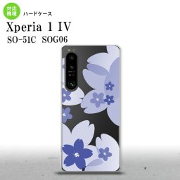 SO-51C SOG06 XPERIA 1 IV Xperia 1 IV スマホケース 背面ケース ハードケース 花柄 サクラ B 青 メンズ レディース nk-xp14-059