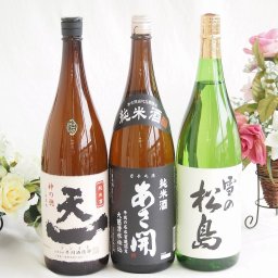 米の旨味よい日本酒3本セット(早川酒造部天一 純米酒 (三重県) あさ開 純米酒 (岩手県) 大和蔵酒造雪の松島 特別純米酒 (宮城県)) 1800ml×3本
