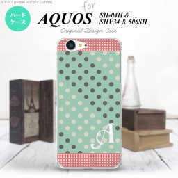 【SH04H】【スマホケース/スマホカバー】【アクオス ゼータ】SH04H スマホケース AQUOS ZETA ケース アクオス ゼータ イニシャル ドット・水玉 ミント×ピンク nk-sh04h-1651ini【メール便送料無料】