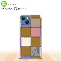 iPhone13mini iPhone13 mini ケース ハードケース パッチワーク ミックスC ベージュ +アルファベット  nk-i13m-1673i