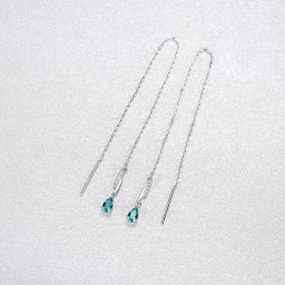 ピアス 両耳用 キュービックジルコニア ブルー グリーン シルバー925 シルバー アメリカンピアス ペア ドロップ 小粒 3本爪 揺れる ゆれる おしゃれ ce0517