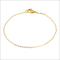 【手元を彩る】 ブレスレット ステンレス チェーン レディース 1mm マリーナ(ゴールド) 記念日ギフト 妻 彼女へ 贈り物 ジーラブ
