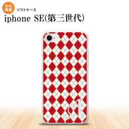 iPhoneSE 3 iPhoneSE 3 スマホケース ソフトケース アーガイル 赤 青 +アルファベット メンズ レディース nk-ise3-tp1403i