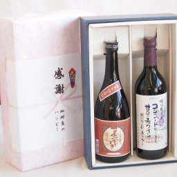 夏の贈り物お中元 感謝の贈り物ボックスプレミアムな芋焼酎と国産ワインセット (酸化防止剤無添加 信州コンコード赤ワイン 甘口(長野県)720ml大分井上酒造夢のひととき23°720ml