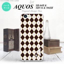 【SH04H】【スマホケース/スマホカバー】【アクオス ゼータ】SH04H スマホケース AQUOS ZETA ケース アクオス ゼータ イニシャル アーガイル 黒×赤 nk-sh04h-1401ini【メール便送料無料】