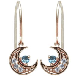 ブルートパーズピアス フックピアス 三日月 ムーンピアス 10金