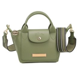 Longchamp ロンシャン ハンドバッグ ショルダーバッグ 1500 グリーン レザー レディース