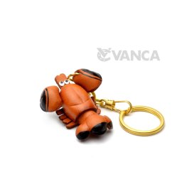 【手描き名入れ無料】本革製国内ハンドメイド　エビ　キーホルダー【VANCA革物語】